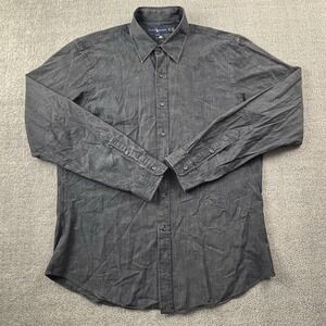 Ralph Lauren Shirt Adult Extra Large Gray Button Up Long Sleeve Paisley Casual